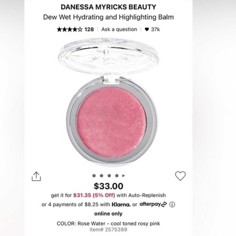 New DANESSA MYRICKS BEAUTY
Dew Wet Hydrating and Highlighting Balm